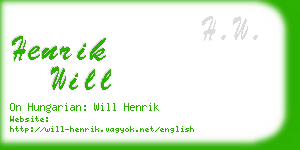 henrik will business card